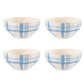 Pier 1 Country Blue Plaid Set of 4 Rice Bowls